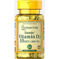 Витамин D Puritan's Pride Vitamin D3 400 IU 100 Tabs KV, код: 7518970