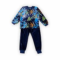 Пижама детская теплая хлопковая для мальчика GABBI PGM-23-3 Голубой на рост 134 (13864) PP, код: 8454506