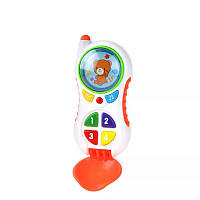 Детский развивающий телефон Bambi CY1013-4 музыкальный Оранжевый BB, код: 7669051