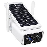 IP камера видеонаблюдения RIAS X1 (iCSee APP) Wi-Fi 2MP уличная с солнечной панелью White (3_ BF, код: 7731424