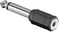 Перехідник аудіо Lucom Jack 3.5mm 2pin-6.3mm F M 1:1 адаптер Mono прямий чорний (25.02.5175) SN, код: 7454191