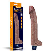 Мультишвидкісний вібратор Real Softee Rechargeable Silicone Vibrating Dildo 11.0 Lovetoy FG, код: 8375879