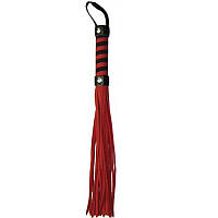 Строгая кожаная красная плеть для ролевых игр Strict Leather Premium Flogger Bdsm4u FE, код: 8367728