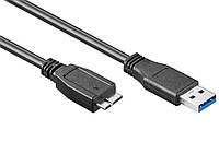 Кабель Delock USB3.0 A-microB M M 1.8m AWG24+28 D5.5mm Gold Cu Черный (70.08.5074) TP, код: 8345658