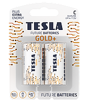 Батарейки Tesla C GOLD+ LR14 BLISTER FOIL 2 шт. KB, код: 8327903