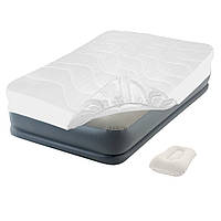 Надувная кровать Intex 64116-3 99 х 191 х 30 см подушка наматрасник Односпальная Серый SX, код: 7415705