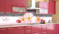 Наклейка на скинали Zatarga на кухню Розовые Гавайские Цветы 600х3000 мм виниловая 3Д наклейк GT, код: 5866789