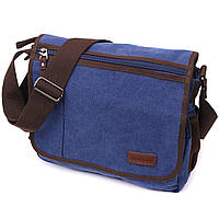 Мужская сумка через плечо для ноутбука 13 из плотного текстиля Vintage 22203 Синий PK, код: 8323995