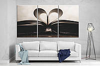 Модульная картина на холсте ProfART XL30 167 x 99 см Любовь в книге (hub_TyBB52072) SC, код: 1225902