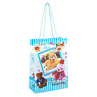 Сумочка подарочная пластиковая с ручками Gift bag Мягкие игрушки 17х12х5.5 см Голубой (27324) KB, код: 7750646