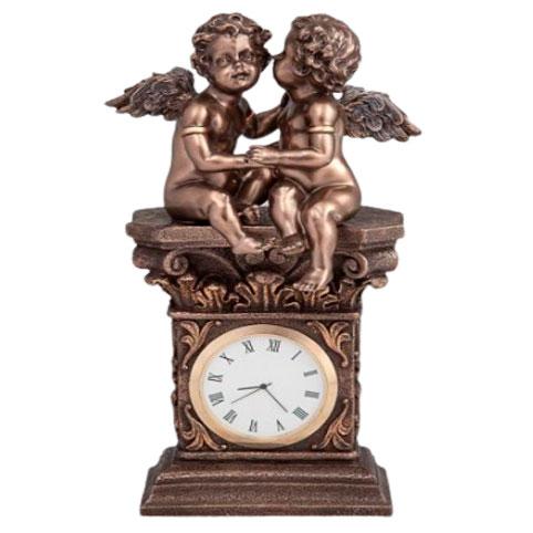 Настільний годинник, що шепочуться, янголочки 20 см Veronese AL84479 Коричневий SC, код: 6869881