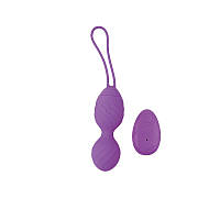 Фіолетові вагінальні кульки з пультом Chisa Ridged Vibrating Bullet FG, код: 7724187