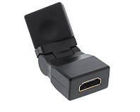 Перехідник моніторний InLine HDMI F F (адаптер) 270° 2D поворотний Gold чорний (77.A1.7692) NL, код: 7455663