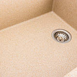 Гранітна мийка для кухні Platinum 8650 DIAMOND матова (сафарі) SC, код: 8413549, фото 5
