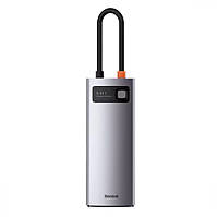 USB-хаб (концентратор) Baseus Metal Gleam Series 5-in-1 30Hz Version (Type-C to USB3.0*3, 4K SN, код: 8328027