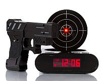 Будильник SUNROZ Gun Alarm Clock с мишенью Черный (SUN3415) TR, код: 2663879