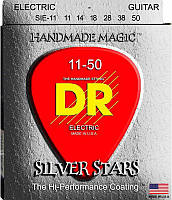 Струны для электрогитары DR SIE-11 Silver Stars Heavy Coated Electric Guitar Strings 11 50 SP, код: 6556295