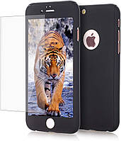 Чехол Противоударный Full 360° + стекло 9Н оригинальный на Apple Iphone 7 Plus 8 Plus Black PR, код: 1893789