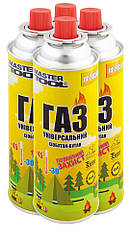 Газ бутан MASTERTOOL "УНІВЕРСАЛЬНИЙ" 220 г подвійний захист RVR TSV 4 шт 14-5050PC