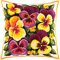 Набір для вишивання декоративної подушки Чарівниця Фіалки 40×40 см V-26 SC, код: 7242981