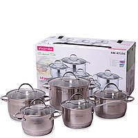 Кухонный набор посуды из нержавеющей стали 10 предметов KL225013 Kamille GT, код: 8393641