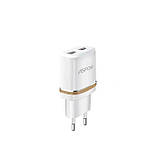 Мережевий зарядний пристрій Aspor A828 Eco 2USB 2.4 A + кабель USB — Lightning-білий SC, код: 8372449, фото 3