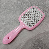 Гребінець пластиковий для волосся Stenson 521-1 рожевий з білим KB, код: 8398547, фото 2