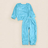 Пижама Dexters детская теплая из плюша однотонная blue 110 см голубой (131553868492) PK, код: 8335333