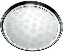 Таця круглий діаметр 50 см металева з круговим матовим декором Empire DP38506 SC, код: 7439360