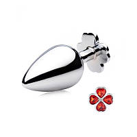 Анальна пробка Metal Clover Butt Plug Jewelry Small Red Bdsm4u EV, код: 8188357