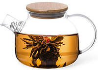 Заварочный чайник Shamsi на 800мл стеклянный с металлическим ситом DP86478 Fissman PR, код: 8392364