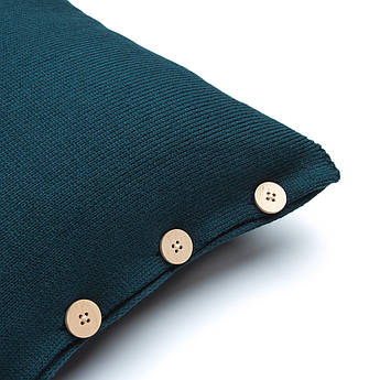 Чохол для подушки в'язаний Ohaina 40x40 Deep ocean