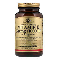 Витамин Е Vitamin E Solgar натуральный 670 мг (1000 МЕ) 100 вегетарианских гелевых капсул KV, код: 7701241