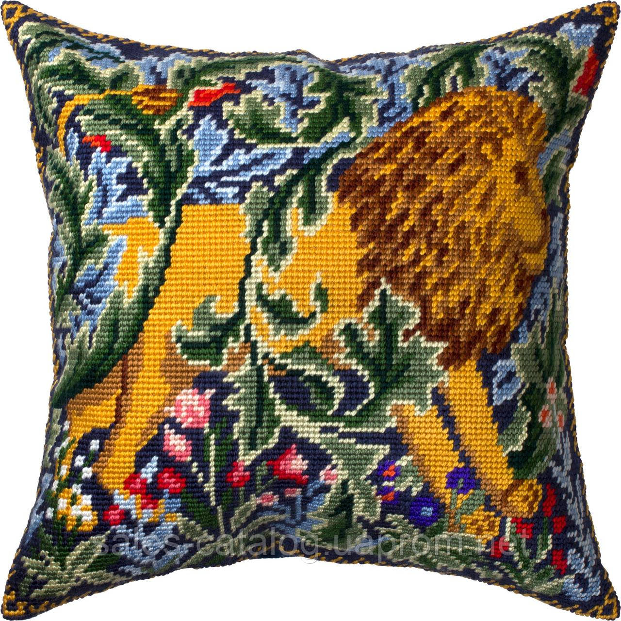 Набір для вишивання декоративної подушки Чарівниця Лев В. Моррис 40×40 см V-360 SC, код: 7243302