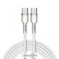 Кабель Baseus Cafule Metal Type-C to Type-C 100W (2m) (білий) SB, код: 8327953