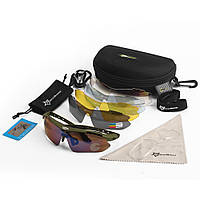 Защитные очки тактические с поляризацией RockBros 5 комплектов линз Олива LW, код: 8447035
