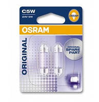 Автолампа ук. OSRAM 6423-02B C5W 36mm 24V SV8.5-8 10X2 Blister FT, код: 6720702
