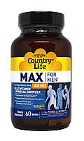 Мультивитамины и минералы для мужчин Country Life Max for Men 60 таблеток TT, код: 1726159