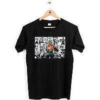 Футболка черная с аниме принтом Арбуз One Piece Ван-Пис Roronoa Zoro Ророноа Зоро комикс XXL EM, код: 8242421