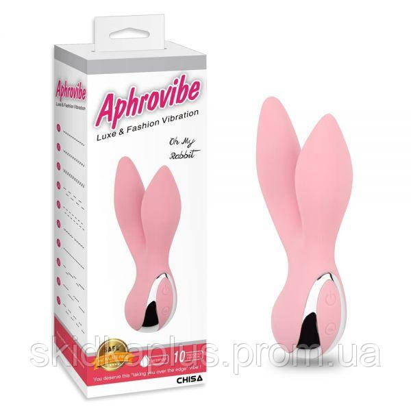 Подвійний вібратор для мастурбації Chisa Рожевий Light Pink Oh My Rabbit SP, код: 7723766