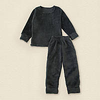 Детская теплая и пушистая пижама Dexters из ткани велсофт asphalt 98 см серый (131518668363) FE, код: 8335254