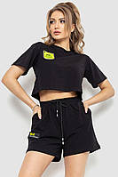 Костюм женский повседневный футболка+шорты черный 198R2011 Ager M SC, код: 8228201