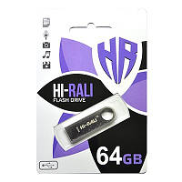 Флеш-накопитель USB 64GB Hi-Rali Shuttle Series Black (HI-64GBSHBK) SM, код: 6704356