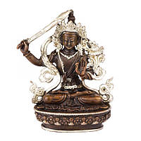 Статуя HandiCraft Манджушри тиб. Джампел Янг Бронза серебрение Непал 9 см (26750) UM, код: 7661172