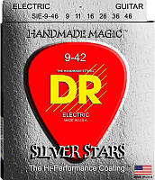 Струны для электрогитары DR SIE-9-46 Silver Stars Light Heavy Coated Electric Guitar Strings TR, код: 6556297
