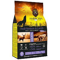 Сухой корм для взрослых собак всех пород со свежей олениной и ягненок AMBROSIA U AVL14 14 кг PP, код: 8202779