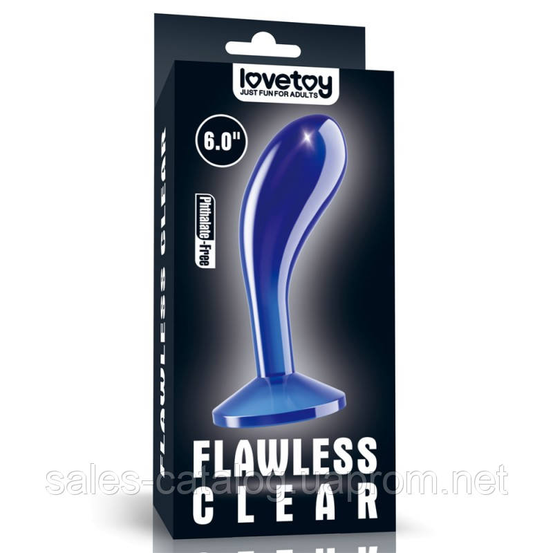 Анальна пробка Lovetoy синя Flawless Clear Prostate Plug 6.0 SC, код: 7837697