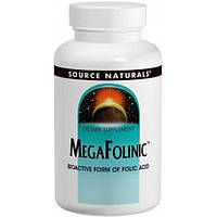 Фолиевая кислота Source Naturals MegaFolinic Bioactive form of folic acid (В9) 800 mcg 120 Ta TN, код: 7705925