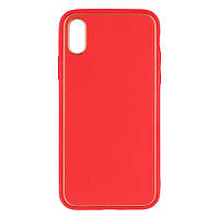 Чохол Leather Case Gold with Frame для Apple iPhone Xs Red SC, код: 7444626