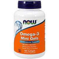 Омега 3 NOW Foods Omega-3 Mini Gels 180 Softgels ES, код: 7518502